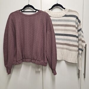 GAP + A New Day Sweater Bundle XL – Neutral & Mauve Cozy Set
